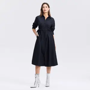 Women's Long Sleeve Midi Shirtdress - A New Day
