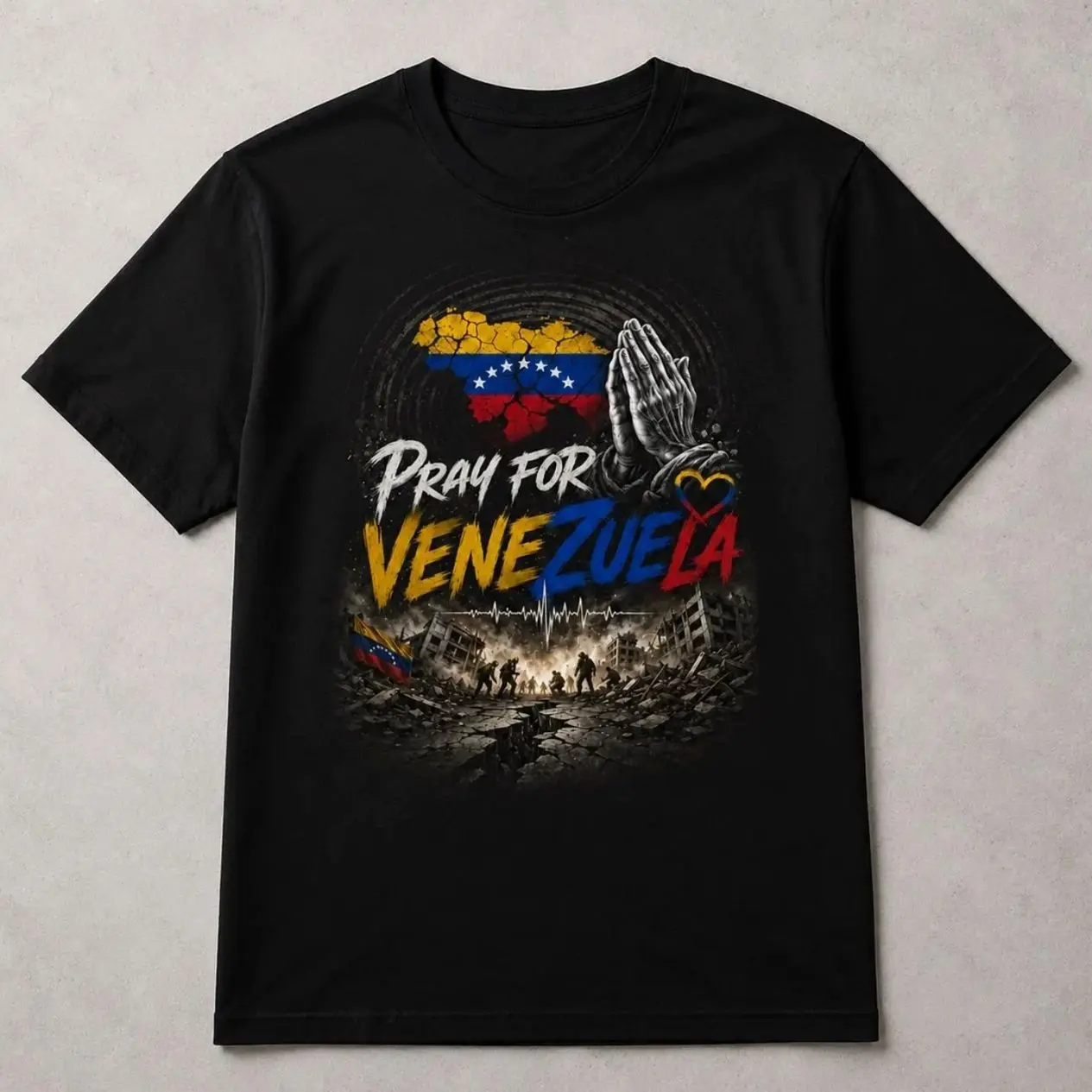 Comfort Colors Venezuela Support T-Shirt Gift, Pray For Venezuela Flag Graphic Tee, Venezuelan American Pride Shirt, Gift For Venezuelan Unisex Menswear Womenswear Graphic Tops U47