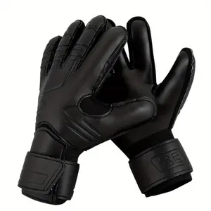 US Shipping  Unisex-Adult Professional Soccer Goalkeeper Gear with Finger Protection  PU Fabric, Anti-Slip, Wear-Resistant Training Gloves, Hand Wash Only, Pull-On Closure - Black (1 Pair)