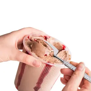 4 silver shovel spoons (with hammer pattern), dessert ice cream spoon, novelty spoon, cute high-end stainless steel fruit cake spoon, a total of 4 spoons