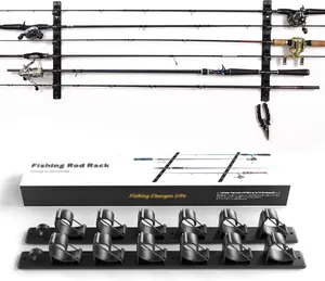 Wall Mount Fishing Rod Holders,Horizontal/Ceiling Fishing Pole Storage Rack for Garage