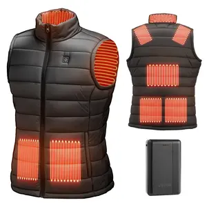 VEVOR Men's Quick-Warming Electric Heated Vest, Menswear Sleeveless Winter Vest, 16000 mAh Rechargeable Battery Pack, 8 Heating Zones, 3 Levels, Lightweight, for Outdoor Hiking, Camping, Size L