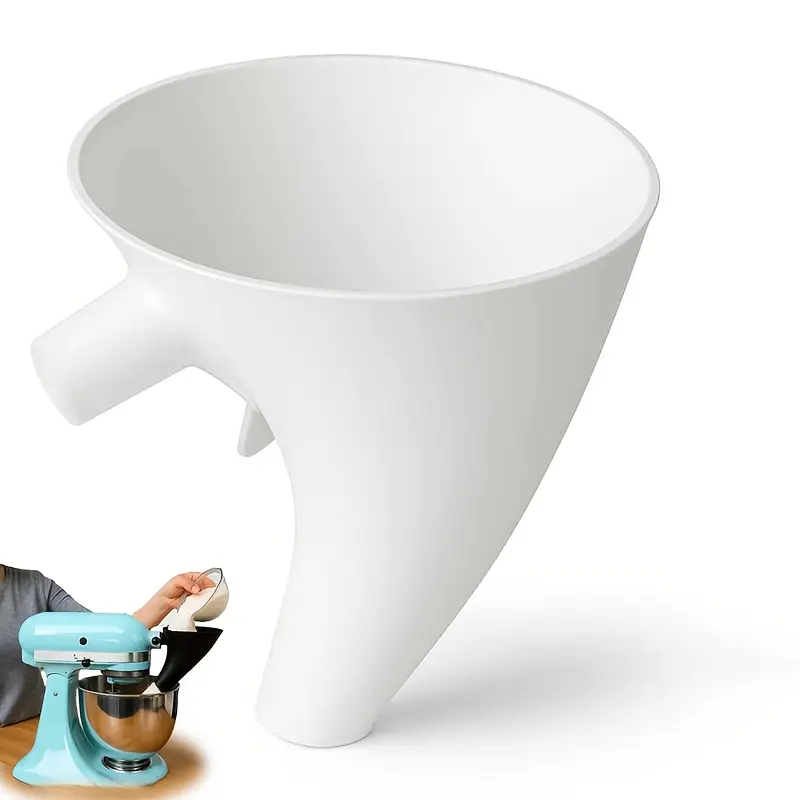 Kitchenaid Flour Funnel with Flow Direction Nozzle, Anti-Overflow Function, Compatible with Ksm150 & 5 Quart Stand Mixer, Kitchen Appliance Parts