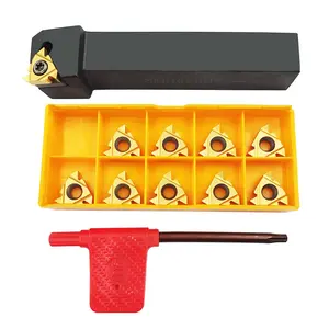 5/8" 3/4" Lathe Tool Threading Insert Turning Tool Holder SER1616H16 SER2020K16 SER2525M16 with Indexable Threading Turning Insert 16ER AG60  Insert  (5/8" (16 * 16mm))