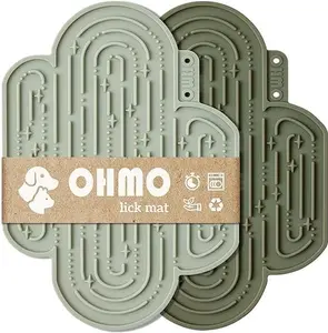 Dog Slow Feeder Lick Mat (Cactus Shape, Set of 2)