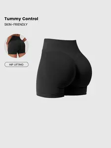 Women's Summer Yoga Shorts High Waist Butt Lifting Abdomen Control Gym Shorts Gym Training Tight Fit Outdoor Running Cycling Tennis Pants