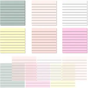 6Pads Transparent Sticky Notes with Lines, Clear Sticky Note  See Through Memo Pad, Markers Stickers Translucent Index Book Tabs for Annotating  Study Supplies, 50Sheets/Pad