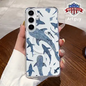 Magnetic Phone Case Compatible with Galaxy S24 Plus S25 Ultra S23 FE Ultra S22+ Whale Shark Wonders Pattern TPU Shockproof Anti-Scratch Stylish Smartphone Cover