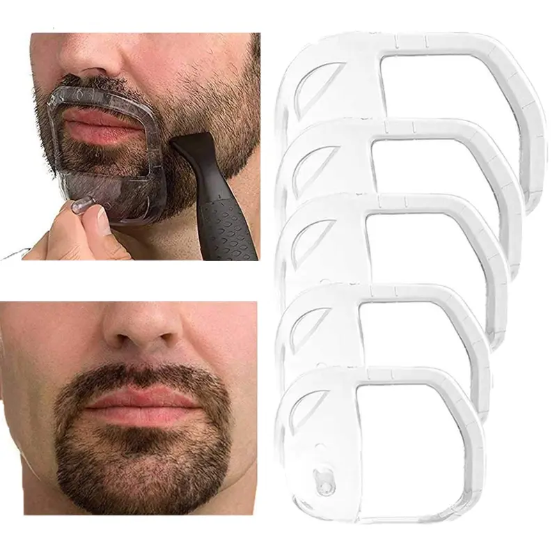 5 PCS Transparent Beard Shaper Goatee Mustache Grooming Tool Men Face Hair Styling Template