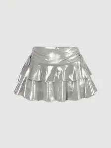 Festival New Arrival! Women's Drawstring Bowknot Side Design Fit Short Mini Skirt Womenswear Trendy and sultry, this showstopping mini skirt is your go-to pick for every occasion