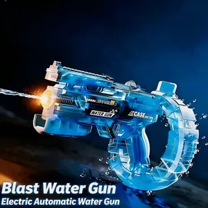 LED Electric Water Blaster with Space Energy Ring Design, Hydro blaster, High-pressure & Long-range, Large Capacit | Safe & Harmless Water Gun Toy | Summer Outdoor Fun | Ideal Gift for Kids & Family summervibes