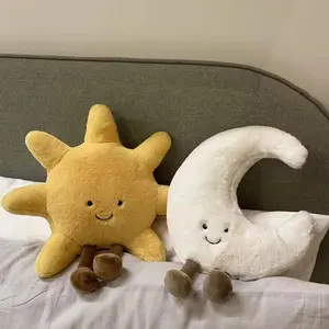 JELLYCAT Sun and Moon Plush Set – Soft Celestial Stuffed Pillows, Cute Smiley Sun Moon Toy, Cozy Gift for Kids Girls & Room Decor