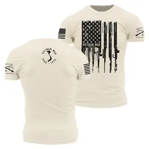 Men's Vietnam War Veteran T-Shirt - 1955-1975 Rifle Flag Graphic Tee - Patriotic Military History Memorial Gift For Him