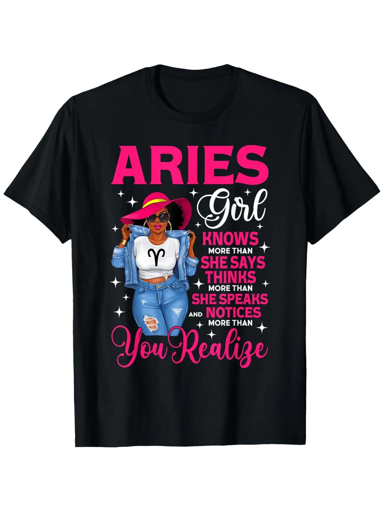 Women's Aries Zodiac Sign T-Shirt - Soft 100 Astro unisex soft cotton short sleeve t shirt, vintage graphic casual tee for men women teens, perfect birthday holiday gift for camping travel gym daily street casual wear