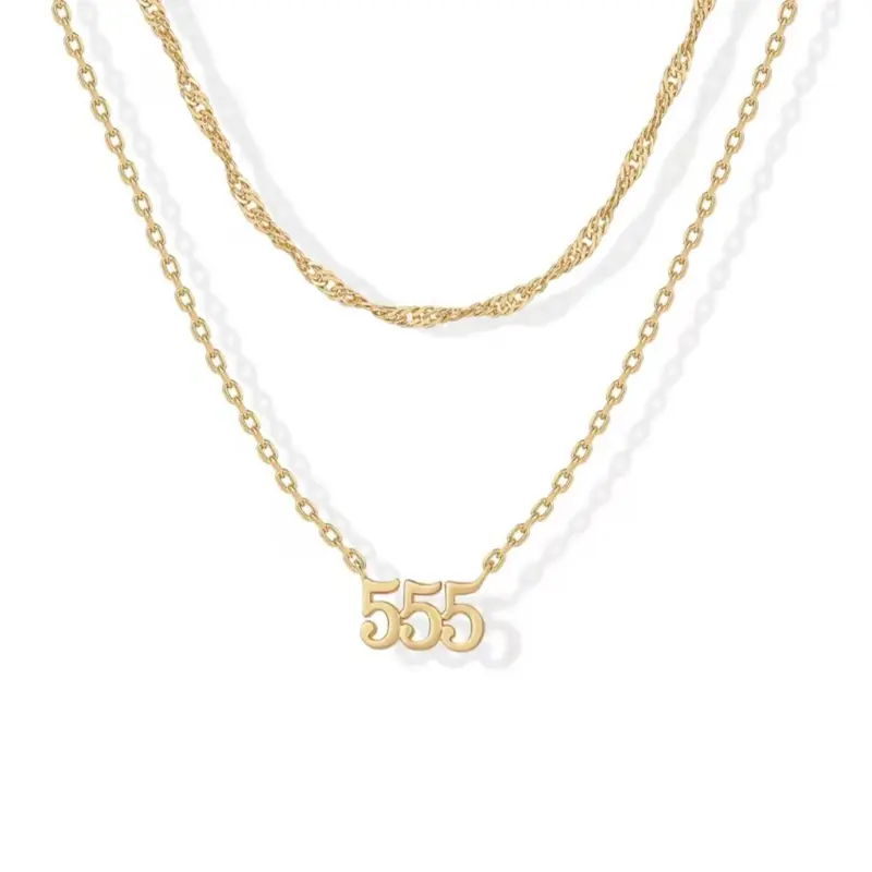 Number Pendant Necklace, Fashion Matching Necklace Jewelry for Clothing Decor, Trendy All-match & Exquisite Jewelry for  Gift