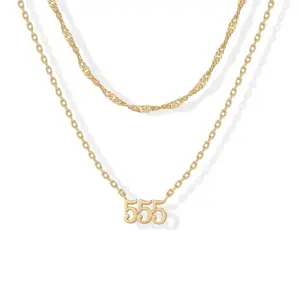 Number Pendant Necklace, Fashion Matching Necklace Jewelry for Clothing Decor, Trendy All-match & Exquisite Jewelry for  Gift