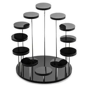 12-Tier Display Rack, Thick Acrylic, Ring Watch Showcase, Mini Manual Base, Jewelry Perfume Storage, Dessert Candy Display Shelf