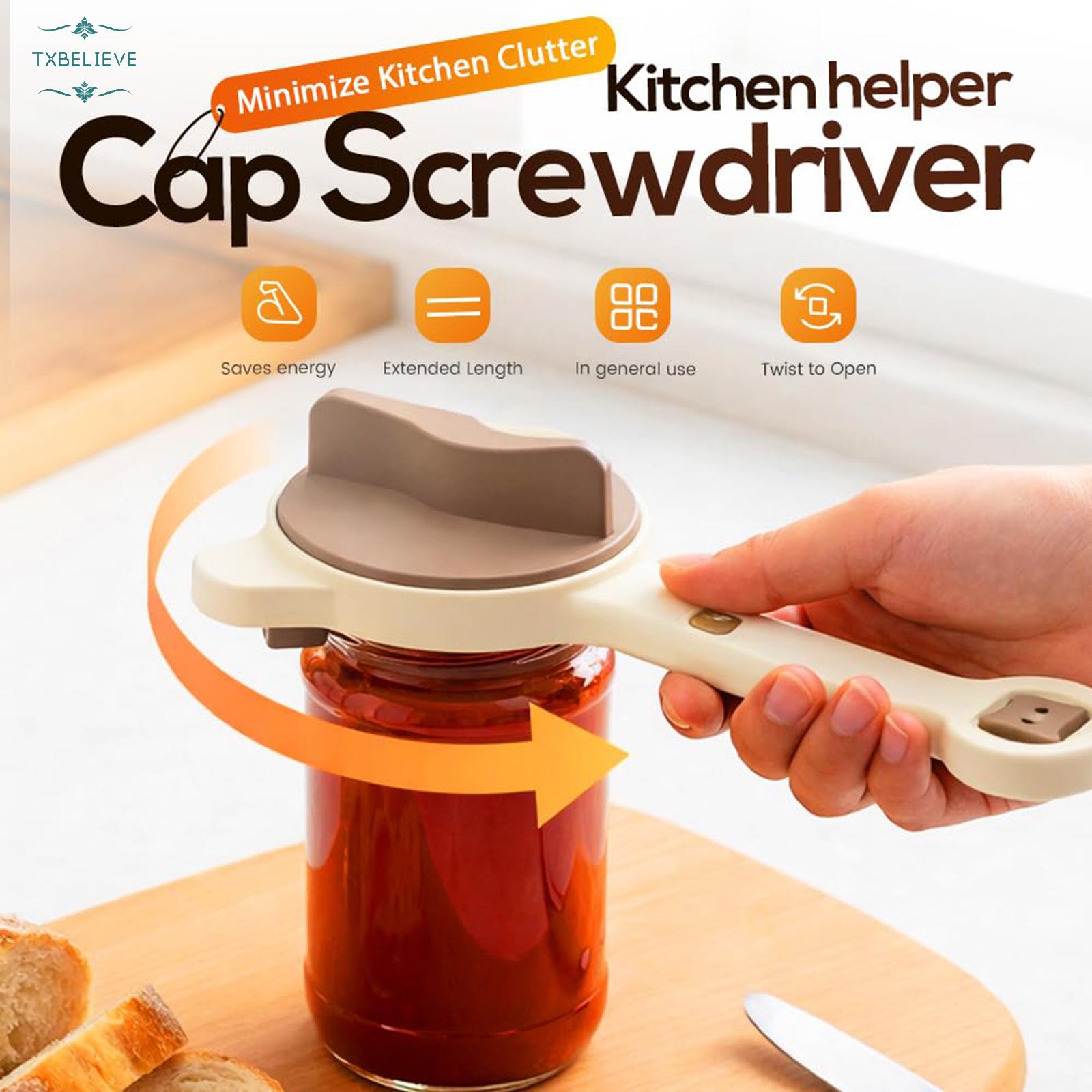 4 in 1 Multi-Purpose Jar Opener, 2026 Upgrade Adjustable Three Claw Bottle Opener with Non Slip Teeth, Multi Size Lid Tool for Jars Cans Wine Bottles, Home Kitchen Helper (1pcs)