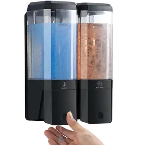 Glumzrk Shampoo Conditioner Dispenser,Shower Soap Dispenser Transparent Three-Compartment Drill-Free Wall-Mounted Shampoo Dispenser Luxury Bathroom Hotel-Grade Large-Capacity Wall-Mounted Shower Dispenser Gray Home Goods White