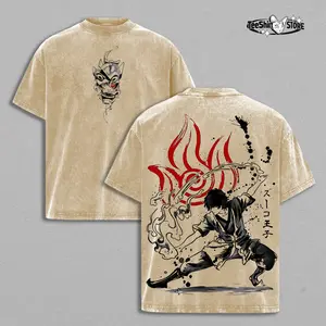 Zuko Avatar The Last Airbender Vintage Washed T-Shirt And Hoodie – Fire Nation Prince Blue Flame Graphic, Oversized Streetwear Redemption Arc Aesthetic Gift for Avatar Fans Love