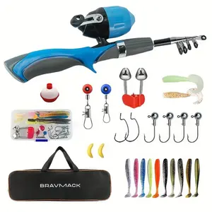 Fishing Rod & Reel Set, Lightweight & Durable Fishing Rod & Reel & Accessories, Fishing Accessories for Freshwater Lake & Sea Fishing, Soft Fishing Lure