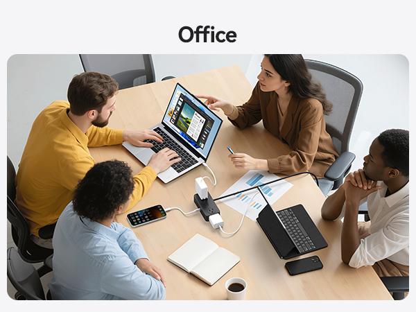 ORICO Power Strip with USB Ports, 5Ft Extension Cord for Desk, 8 in 1 Charging Station(4 *AC, 2 * USB-C, 2 * USB-A), Desk Accessories for Home, Office, Dorm Room - CPR20