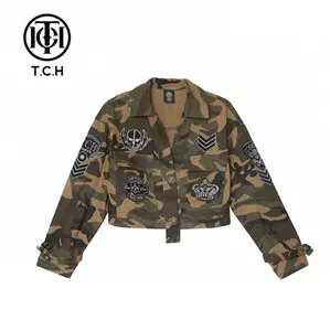 TCH - Light Luxury, Hot Diamond Camouflage Short Coat, Women's Personalized Fashion Autumn/Winter Top