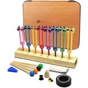 Chakra Tuning Forks Set for , 7 Chakra+1 Soul Purpose Weighted Tuning Forks for DNA , Chakra, Sound  etc, Multicolour(126.22 Hz, 136.1 Hz, 141.27 Hz, 172.06 Hz etc)