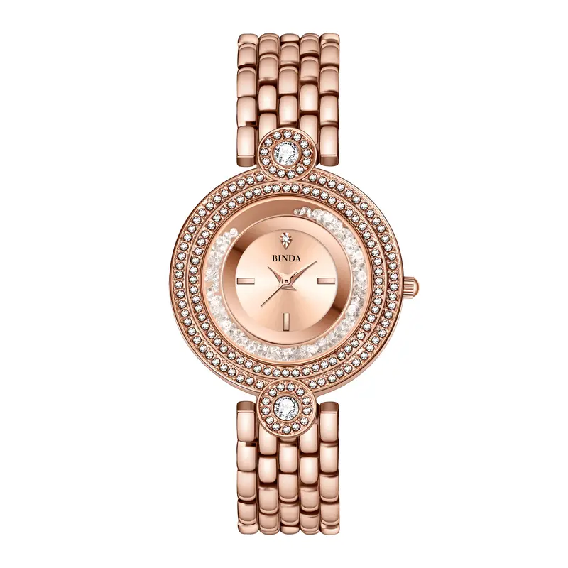 Binda Women\'s Gold Rainbow Quartz Stainless Steel Bracelet Elegant Dial Watch Binda Women main image 4