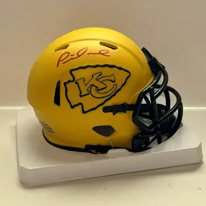 Kansas City Chiefs, mahomes#15 signed rave style mini helmet. COA.
