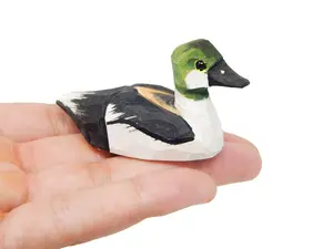 Goldeneye Mini Wood Duck Figurine Statue Carving Decoration Decoy Sculpture Small Animals