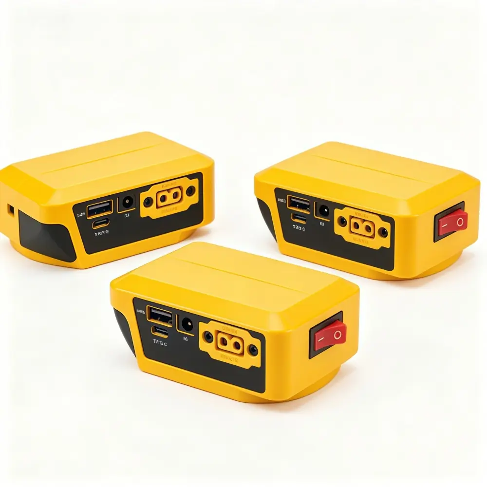 3-Pack De.Walt Power Tool Battery Charger Dock, 18V/20V Lithium Battery Compatible, XT60 Port, Type-C PD Fast Charging, USB-A DC Port, LED Voltage Indicator with Switch, Sturdy for Outdoor Activities, DIY Home Projects