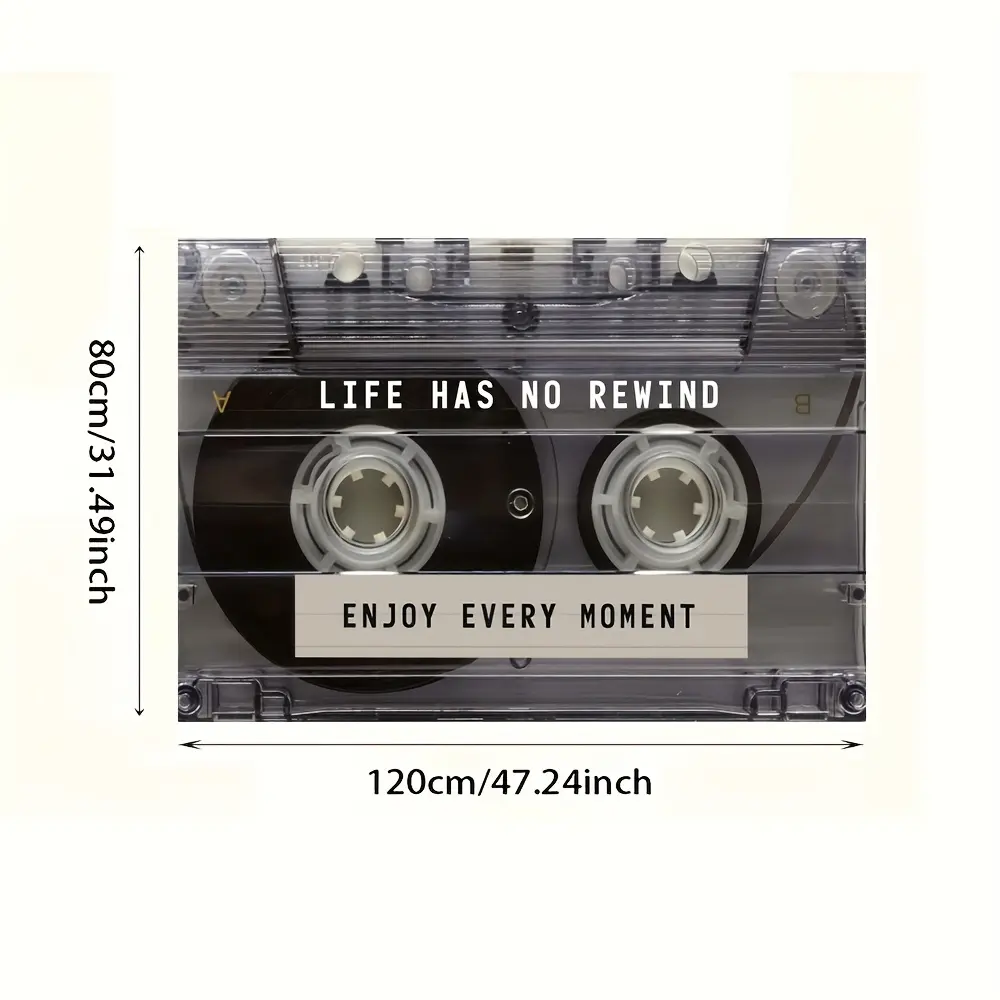 Frame-Style Vintage Cassette Tape Canvas Art Print - Inspirational Quote Retro Wall Decor, Motivational Poster for Living Room, Bedroom, Ideal Home Decor Gift