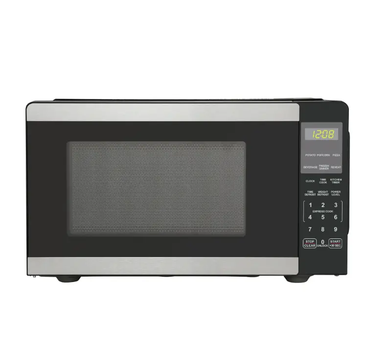 Stainless Steel 0.9 Cu ft Countertop Microwave Oven, 900 Watts, Compact Design for Convenient Use