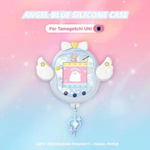 Cute Angel and Devil Theme For Tamagotchi Uni Silicone Protective Case with Panel Paper and Dust Plug