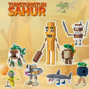 AI Building Block Stick Figure Crocodile Bomber Shark Model Boys' Assembly Toy