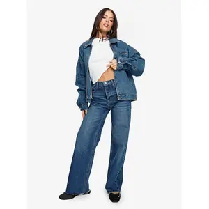 Fawcett High Rise Straight Leg Jeans Dark Blue Wash