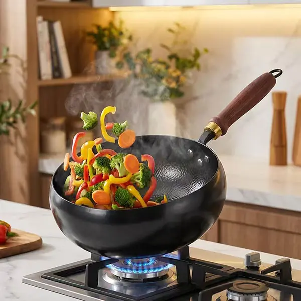 uncoated cast iron pot, Japanese Iron Pan, Uncoating Cast iron Pot,Hand-Forged Non-Stick Pans without Coating,High Purity Frying Pans for Cooking, Nonstick Durable Cooking