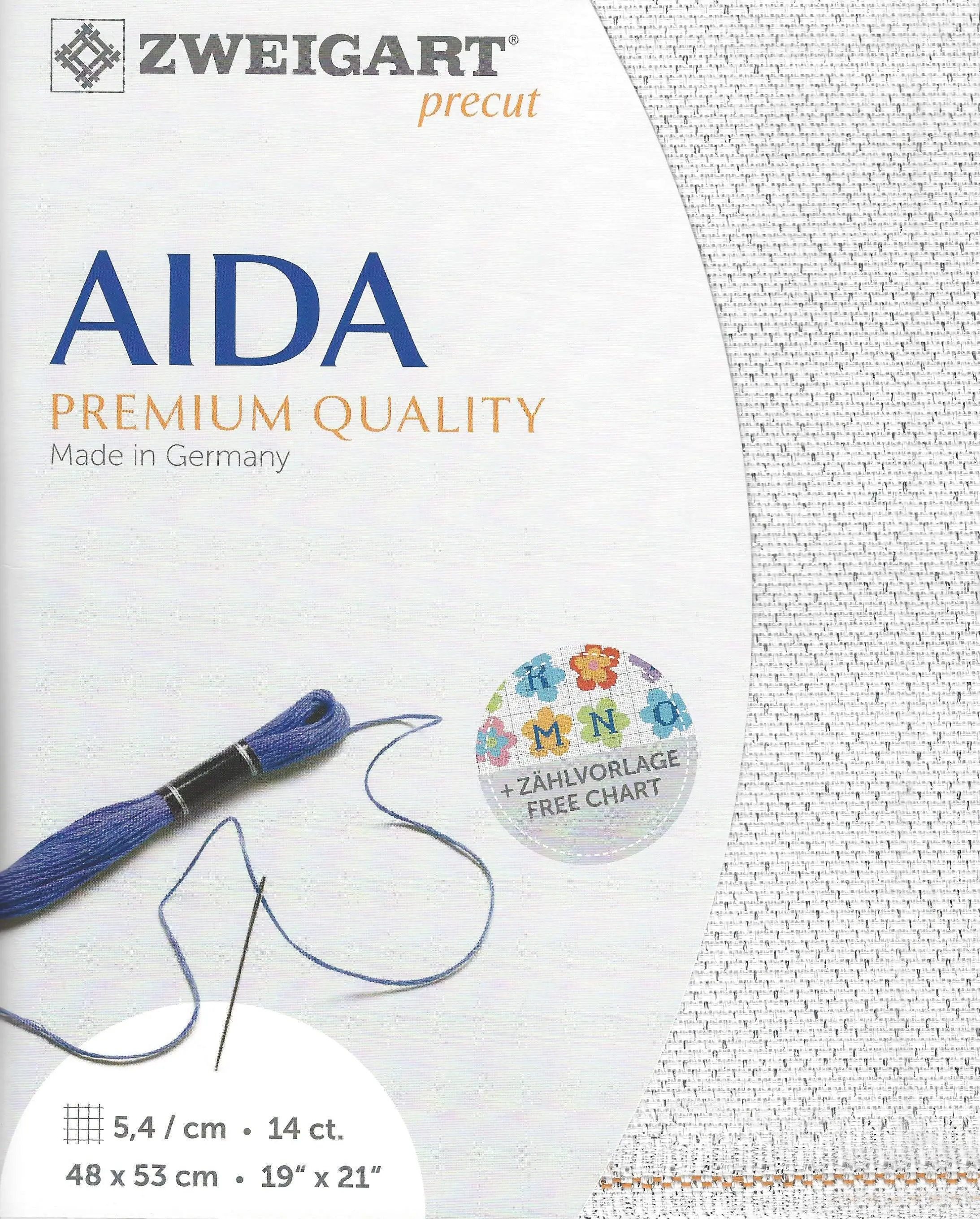 14-Count Silver Flecked White Precut Stern-Aida Cross Stitch Fabric by Zweigart 3706/17