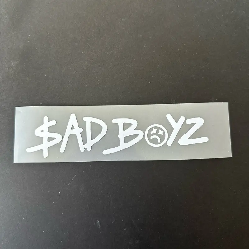 Sad Boyz White Decal - Simple Design, Classic Style, Ideal for Sadboyz