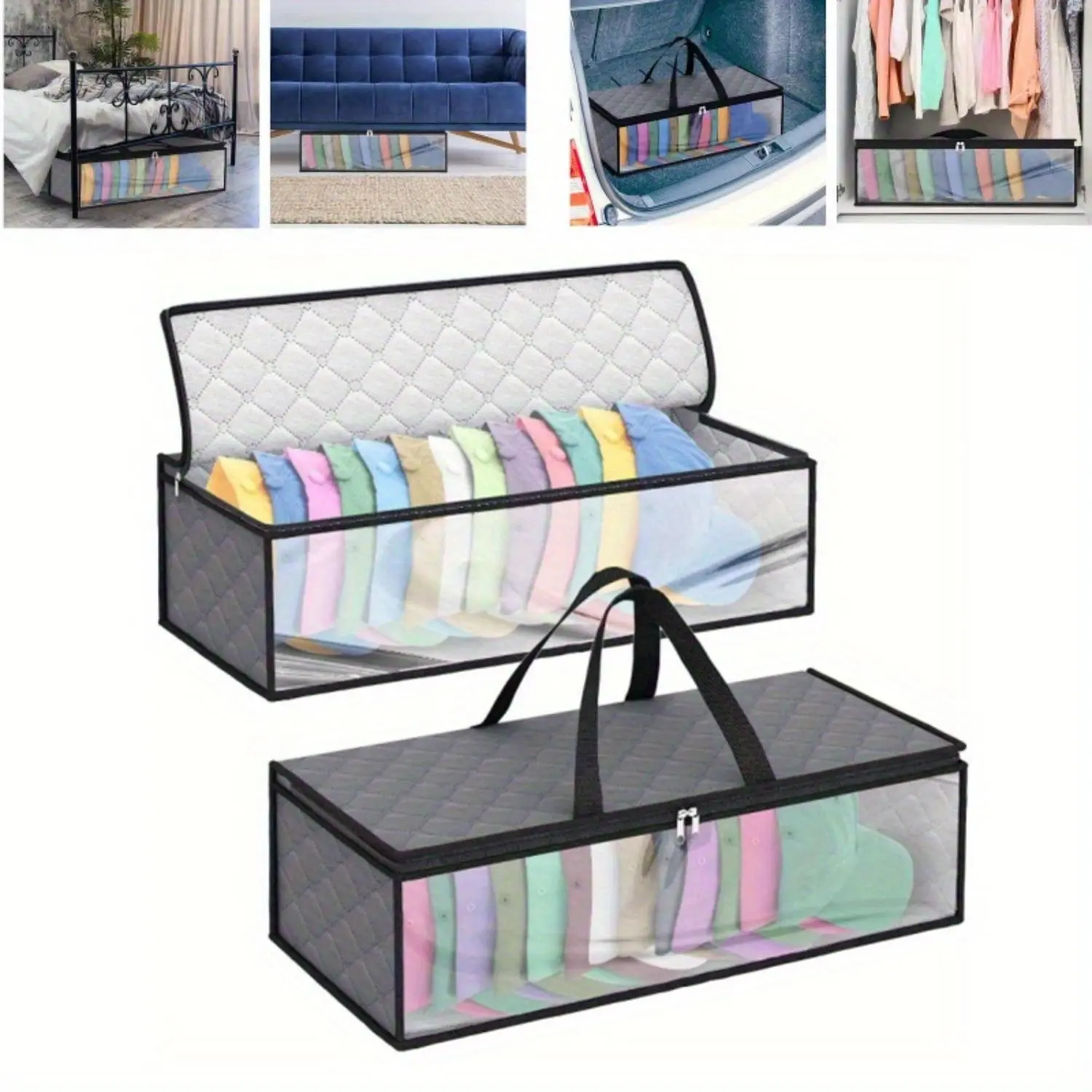 2 Pack Hat Storage Bag for Baseball,Caps Hat Organizer Case Hat Holder Rack with 2 Carry Handles for Closet Moisture & Dust Proof Holds Up to 20 Hats, Compression bag Box Cabinet Drawer Window gift