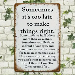 Inspirational Quotes Metal Sign | 20.32x30.48cm Pre-drilled Wall Decoration, Vintage Decor, Vintage Garage Signs, Suitable for Home, Bar, Cafe, and Outdoor Spaces, Weatherproof and Waterproof, English Text