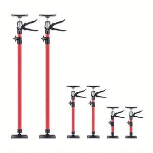 2-Pack Adjustable Telescopic Support Rods – 11.8 to 114 inch Heavy Duty Steel Pole – Max Load 154 Lbs – Multi-Purpose Support for Cabinet Jack, Wardrobe, Drywall Lift & Third-Hand Support System – Anti-Slip Stabilizer-Red