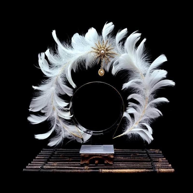 Angel Wing Back Decoration Adult Children Halloween Role-Playing Props Sun God Pope Golden Feather Hair Accessory Costume