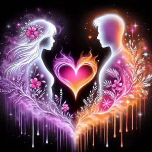 1pcs 5D DIY diamond painting kit, 5D diamond art set, DIY decoration, heart couple diamond painting kit full round drill DIY, mosaic, diamond art, DIY art home decor, suitable for Halloween and Christmas.
