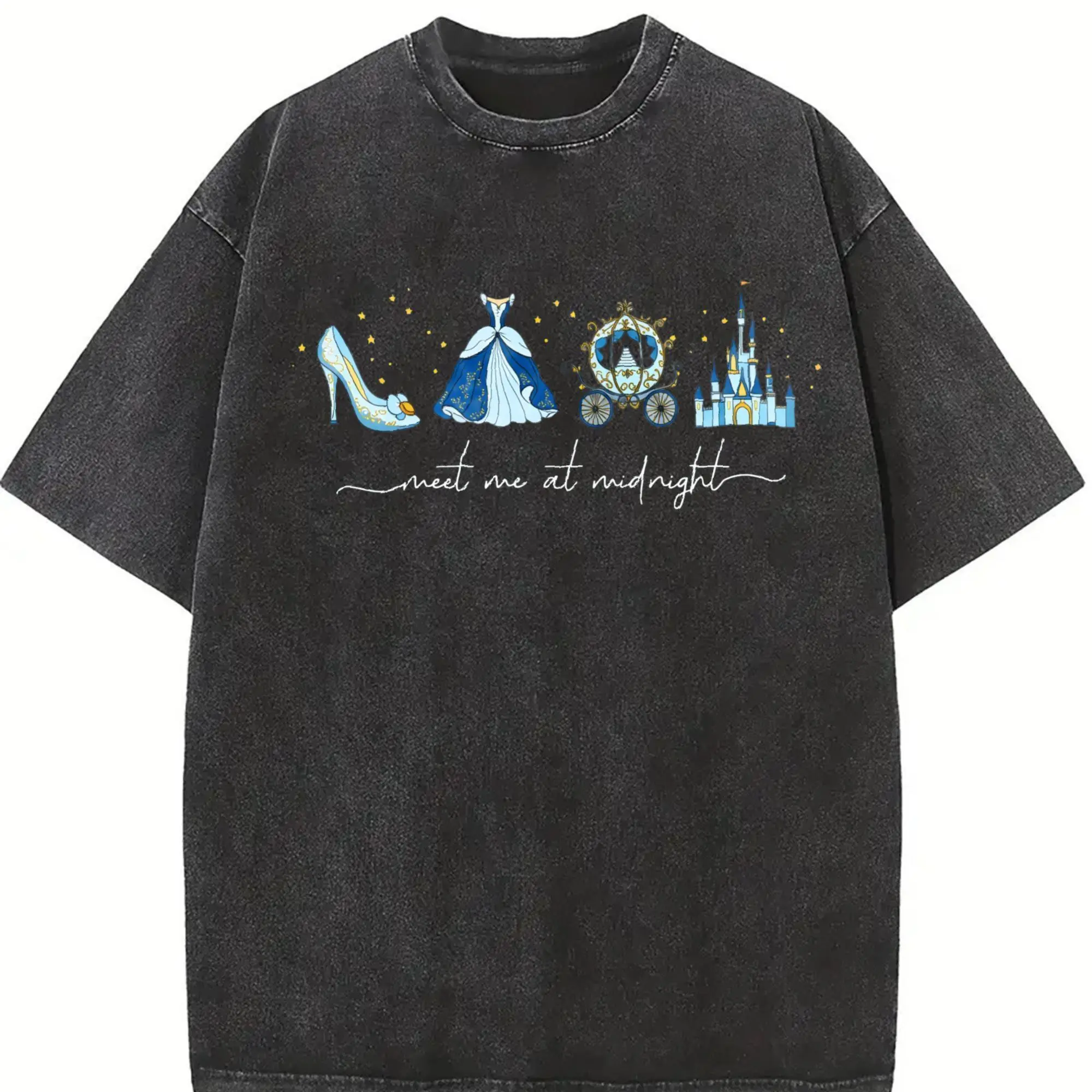 Meet Me at Midnight Shirt, Fairytale Carriage Inspired Tee, Magical Princess Party Graphic Shirt, Cute Girls Trip 2025 Gift