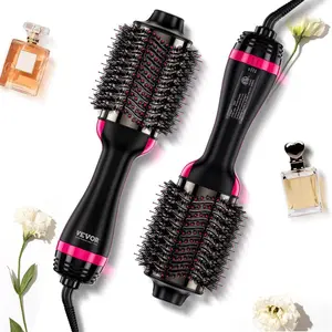 VEVOR Hair Blow Dryer Brush, 4 in 1 Ionic Hair Styler and Volumizer with Electroplated Titanium 2.56 Ceramic Coating Oval Barrel, Dual Voltage 110V/240V Hot Air Styling Brush for Salon Home TravelVEVOR Super Brand Day