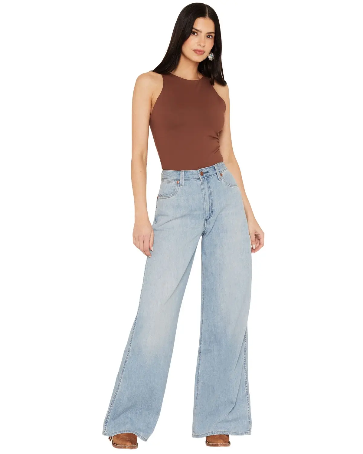 Wrangler Women's Women'S High Rise Light Wash Canyon Wide Denim Jeans - 112378553