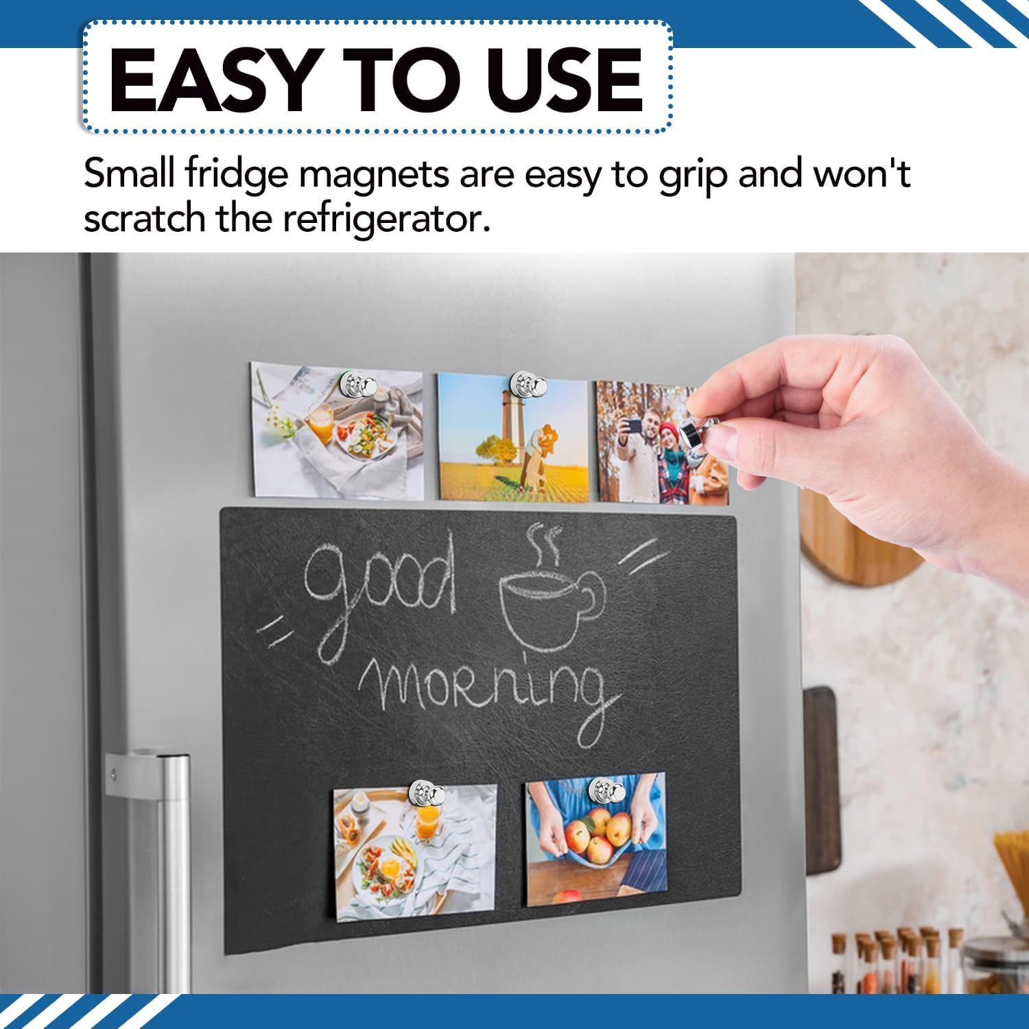 LOVIMAG Fridge Magnets 8 PcsRefrigerator Whiteboard Small StrongMagnet Classroom Kitchen AccessoriesDecorative Locker Set Decor Must HavesOffice Calendar Refrigerador MagneticCute Crafts Silver