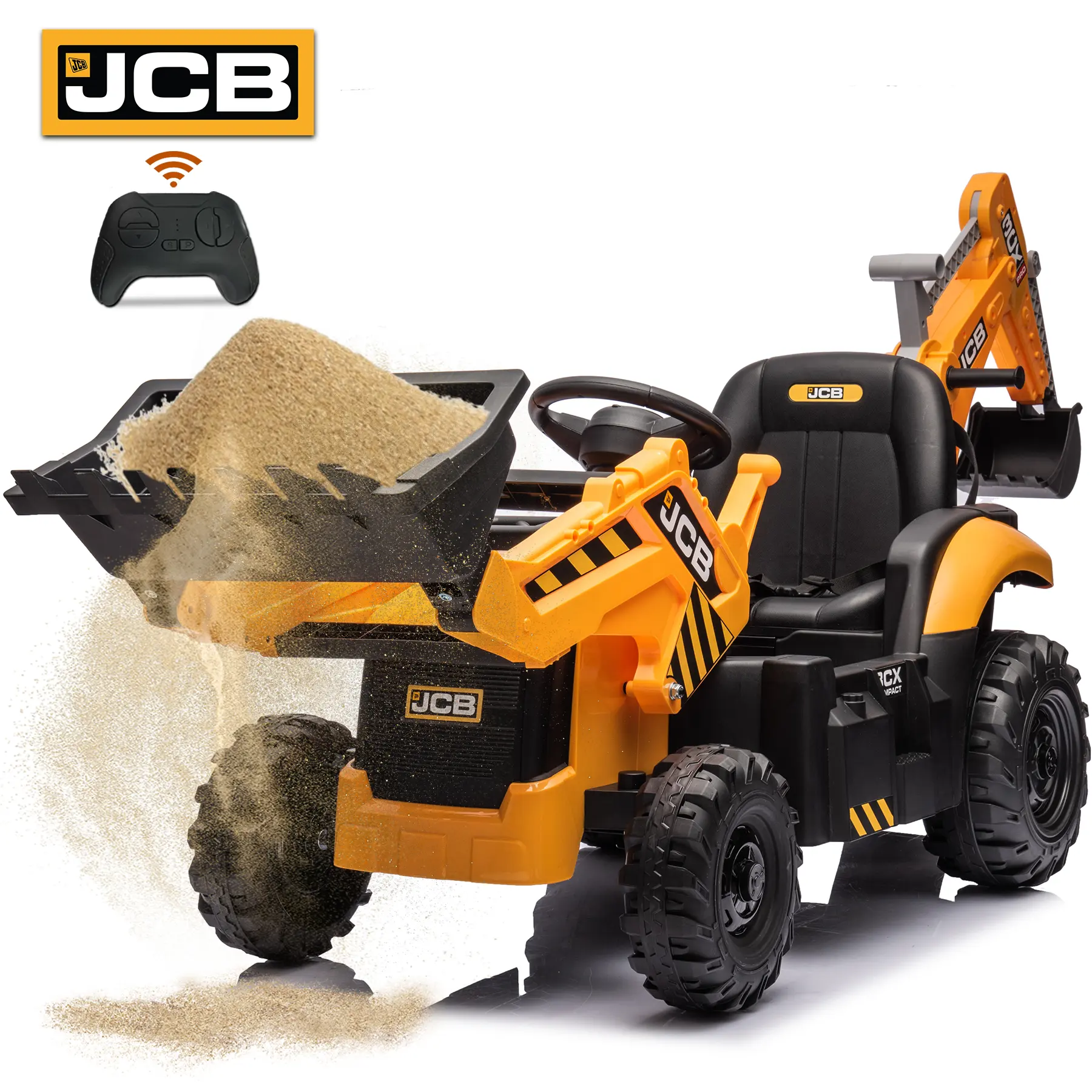 NEECHIPRO12V/24V Kids JCB Ride On Excavator/Forklift with Remote Control, Electric Excavator Ride on Car for Kids 3-8 with Tractor Car for Kids Truck